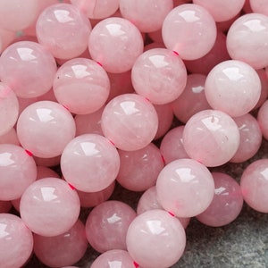 5 Sizes -  Natural Rose Quartz Beads, Round Gemstone Beads 4mm 6mm 8mm 10mm 12mm beads craft supplies uk