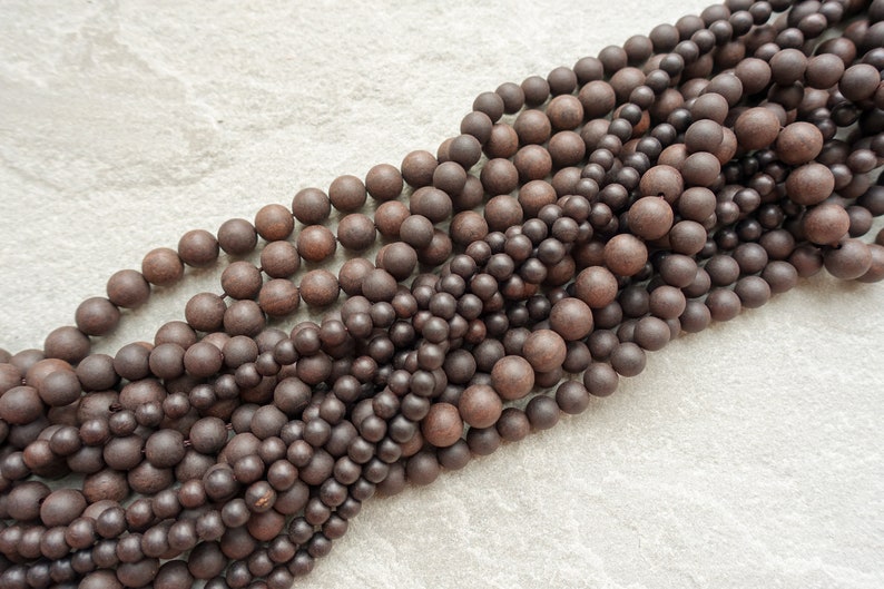 round wooden beads Dark Brown Dyed Sandal Wood jewelry supplies 4mm 6mm 8mm 10mm beads Natural Sandalwood Beads 4 Sizes