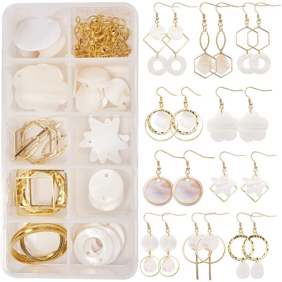 Kit boucles d'oreilles coquillages, kit bijoux DIY