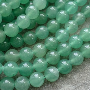 3 Sizes Natural Green Aventurine beads, 4mm 6mm 8mm Craft Supplies UK, Gemstone beads, mala beads image 8