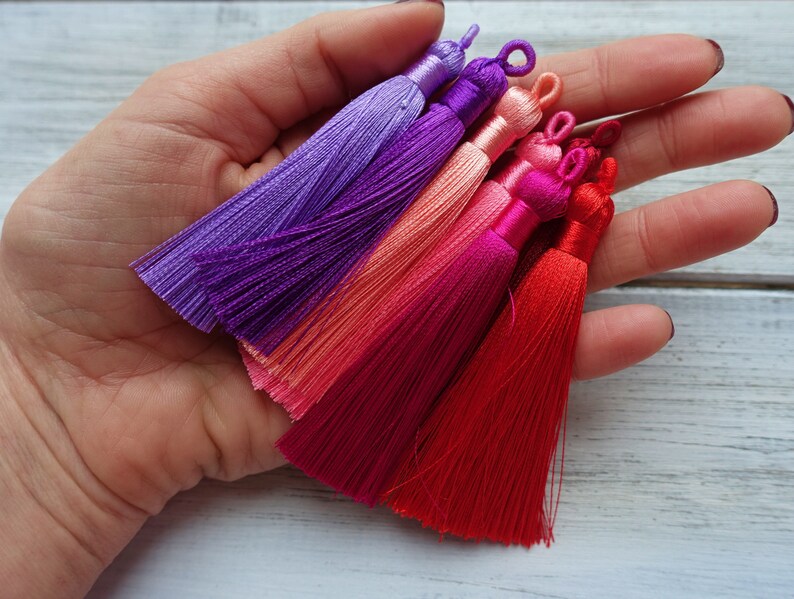 24 Colours 9cm Silk Mala Tassel High Quality Tassels Etsy UK