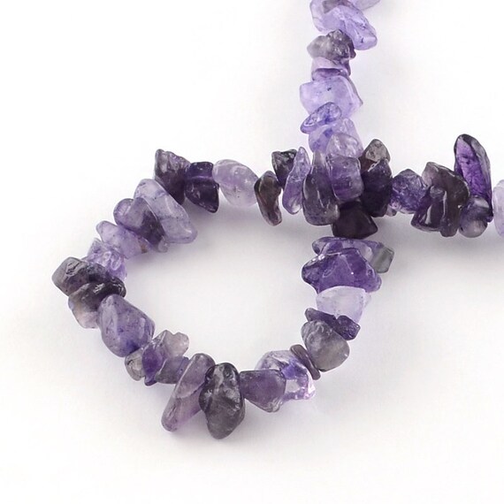 AMETHYST GEMSTONES CHIPS string approx 90cm