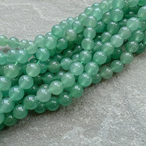 3 Sizes Natural Green Aventurine beads, 4mm 6mm 8mm Craft Supplies UK, Gemstone beads, mala beads image 2