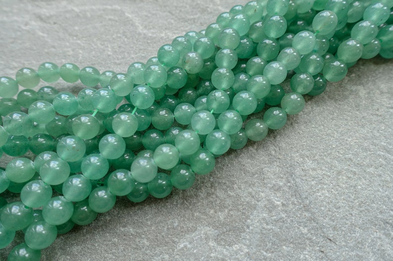3 Sizes Natural Green Aventurine beads, 4mm 6mm 8mm Craft Supplies UK, Gemstone beads, mala beads image 2