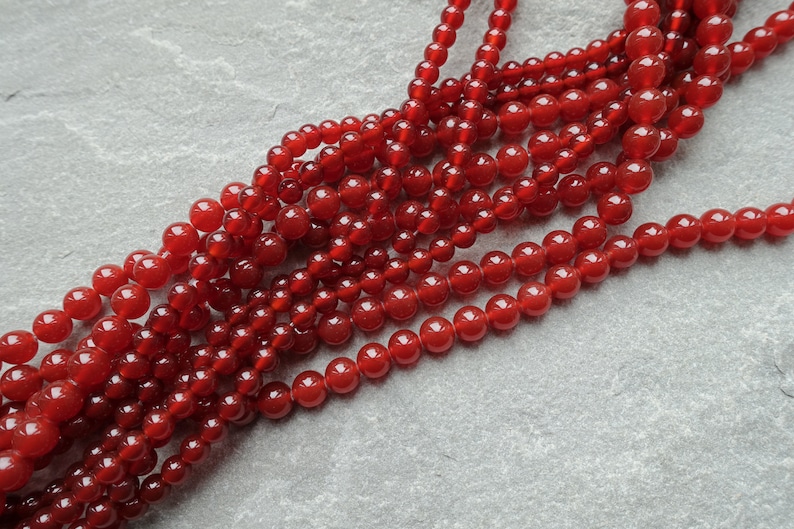 6mm 8mm Natural Red Carnelian Round Beads, Gemstone beads, Craft Supplies UK image 4