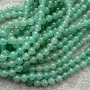 3 Sizes Natural Green Aventurine beads, 4mm 6mm 8mm Craft Supplies UK, Gemstone beads, mala beads image 5