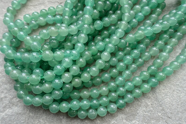 3 Sizes Natural Green Aventurine beads, 4mm 6mm 8mm Craft Supplies UK, Gemstone beads, mala beads image 5