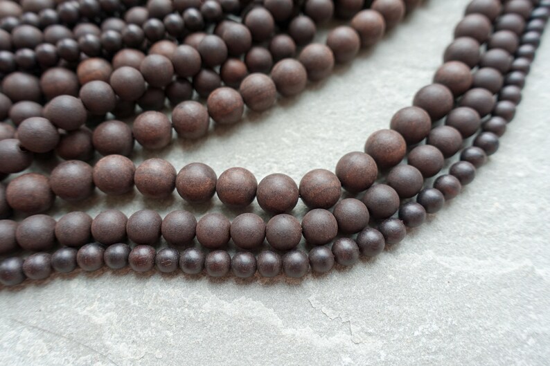 round wooden beads Dark Brown Dyed Sandal Wood jewelry supplies 4mm 6mm 8mm 10mm beads Natural Sandalwood Beads 4 Sizes