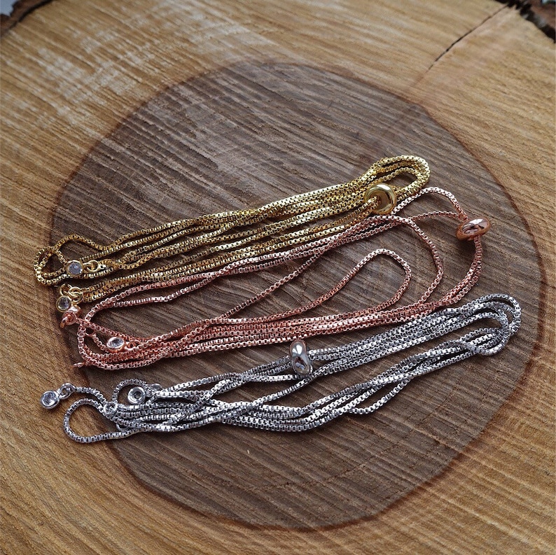 Adjustable Slider Necklace Blank Chain Slide Bead Necklace Etsy UK