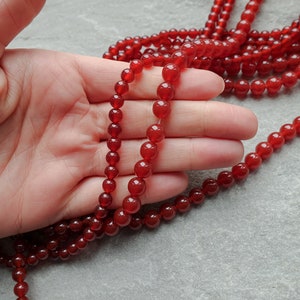 6mm 8mm Natural Red Carnelian Round Beads, Gemstone beads, Craft Supplies UK image 5