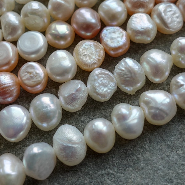 6mm Baroque Freshwater Pearl Bead Strands, Nugget Shape, Peach Pink colors, Craft supplies UK