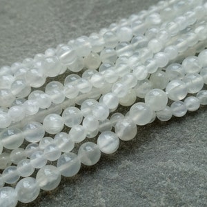 3 Sizes Natural Selenite Round Beads, 4mm 6mm 8mm AB Grade Gemstone Bead, Strand or 10 pcs, Craft supplies image 2