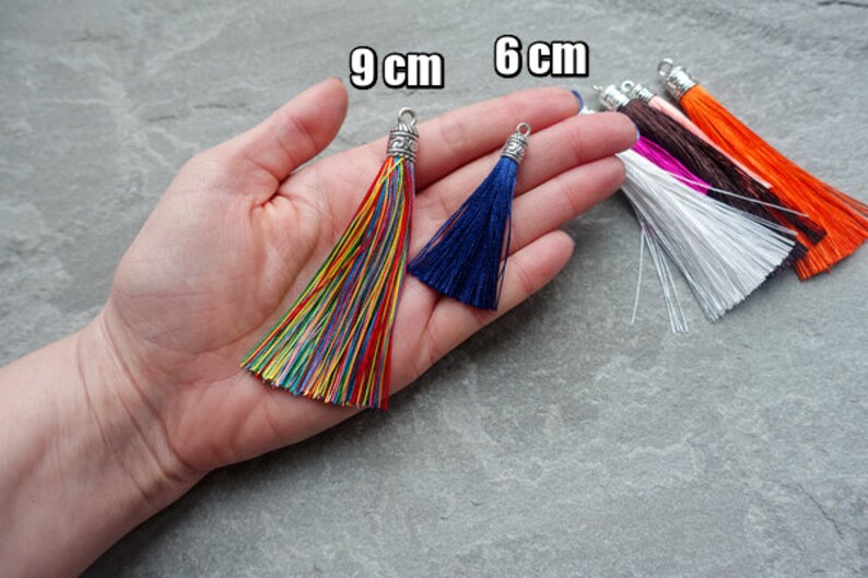 26 Colors 6cm or 9cm Silky Mala Tassel Tassels With Cap Etsy