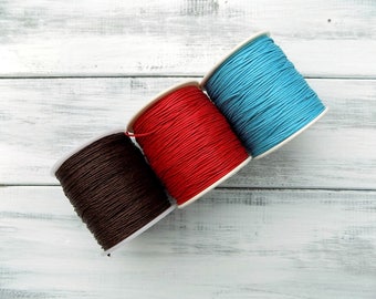 20% de descuento en rollo de 90 m de hilo de algodón encerado de 1 mm, carrete completo de cordón trenzado de 1 mm, cordón para macramé.