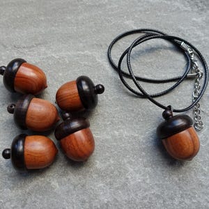 Pingente de bolota de madeira, berloque cápsula secreta, medalhão de madeira, artigos para artesanato no Reino Unido