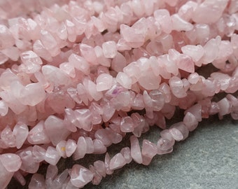 Chip Rose Quartz Beads 5x8 mm, Gemstones Chips, Tree of Life Beads, Raw Irregular Nuggets