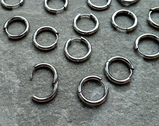Orecchini A Cerchio Donna In Acciaio Inox Argento 2,5 Cm - Piccoli, Lucidi, Ipoallergenici, Stile Boho, Gioielli Semplici Per Tutti I Giorni