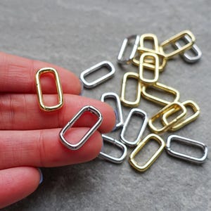 10 x 20 mm Gold oder Silber Ovalverschluss mit Feder Schnappverschluss, Kreis Verbinder gefedert, Bastelbedarf UK