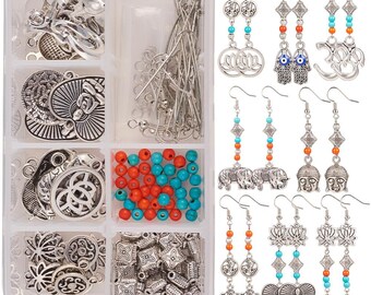 50% Sale DIY Earring Jewelry Kit, 10 Pairs Yoga Themed Dangle