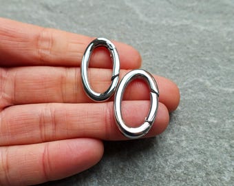 Ovale veersluiting roestvrij staal, ovale karabijnsluiting 28 x 16 x 3 mm