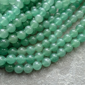 3 Sizes Natural Green Aventurine beads, 4mm 6mm 8mm Craft Supplies UK, Gemstone beads, mala beads image 4