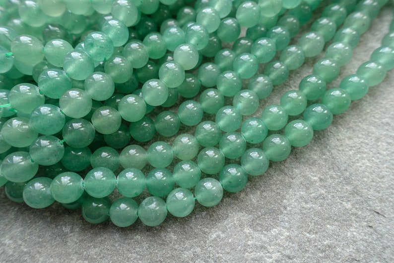 3 Sizes Natural Green Aventurine beads, 4mm 6mm 8mm Craft Supplies UK, Gemstone beads, mala beads image 4