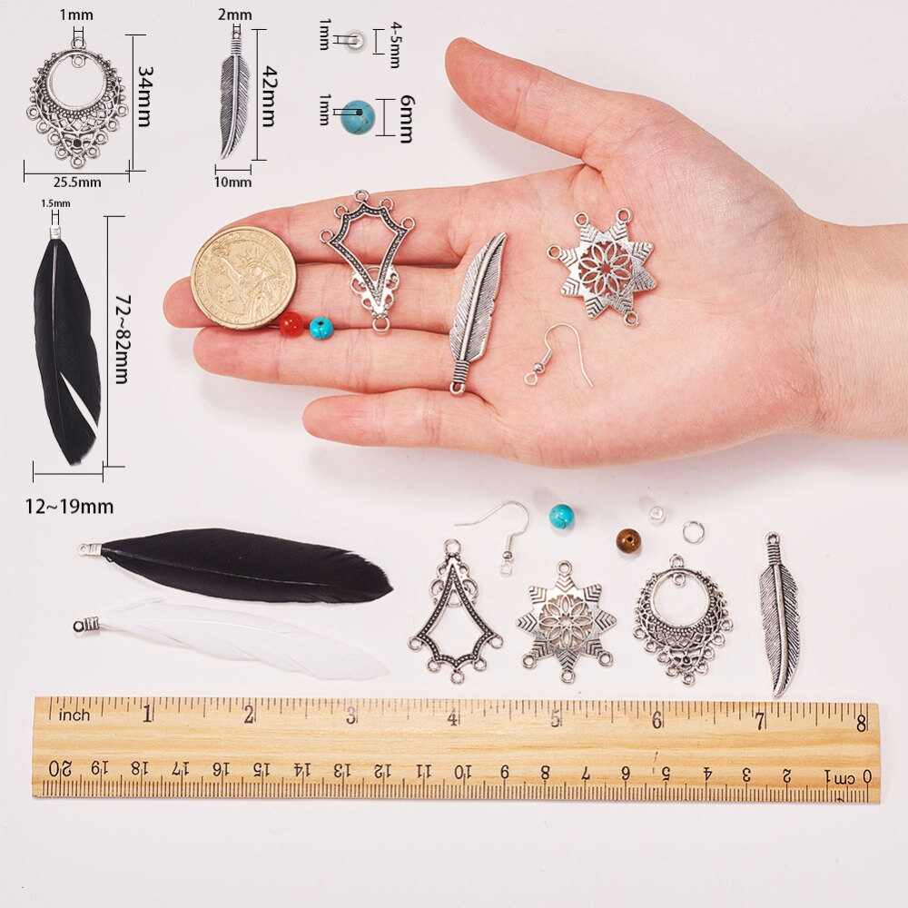20% Sale DIY Earring Jewelry Kit, 8 Pairs Dreamcatcher Dangle Earring Kit,  Jewelry Making Supplies Craft 