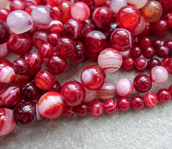 White Matte Agate Stone Bead Bracelet with Bronze Spacers- 10mm