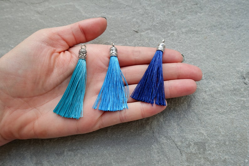26 Colors 6cm or 9cm Silky Mala Tassel Tassels With Cap Etsy