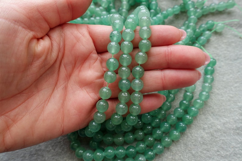 3 Sizes Natural Green Aventurine beads, 4mm 6mm 8mm Craft Supplies UK, Gemstone beads, mala beads image 6