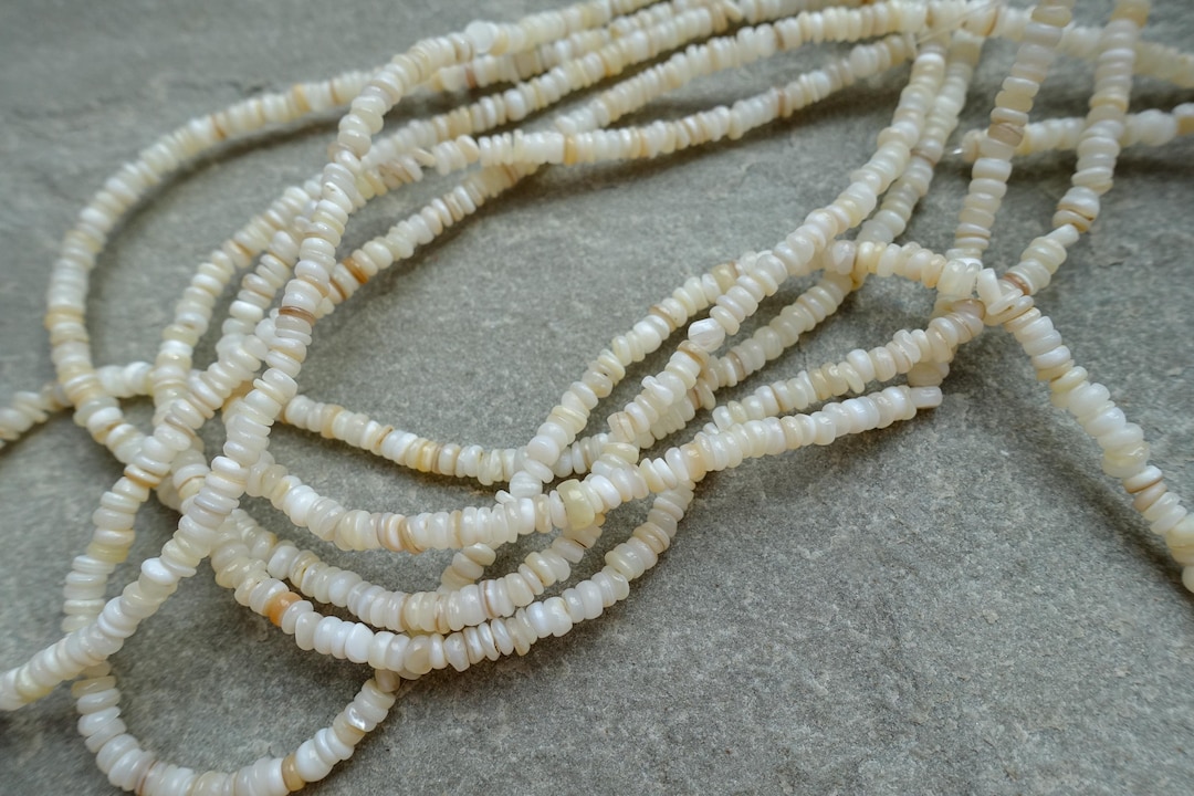 White Shell Heishi Beads Strand, Natural Shell Beads for Jewelry Making ...