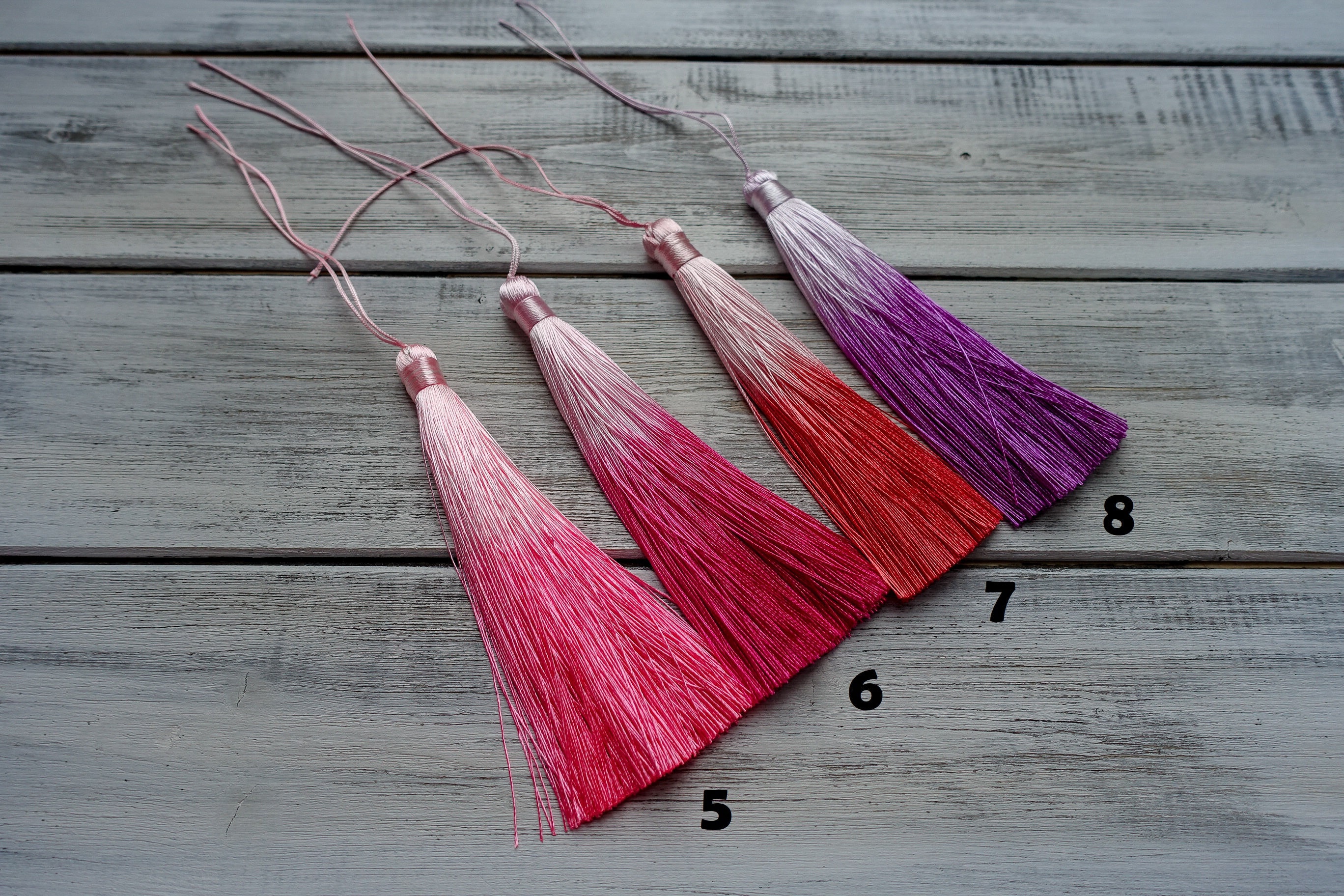 14 Colours 12cm Silk Mala Tassel High Quality Gradient Etsy UK