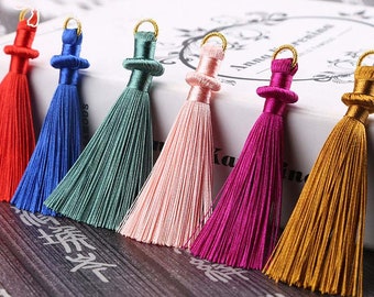 23 Colours - 8cm Mala Tassel, High Quality Tassels with loop, Artificial Silk Thread Tassels, Earrings Tassels, Jewelry Tassels,