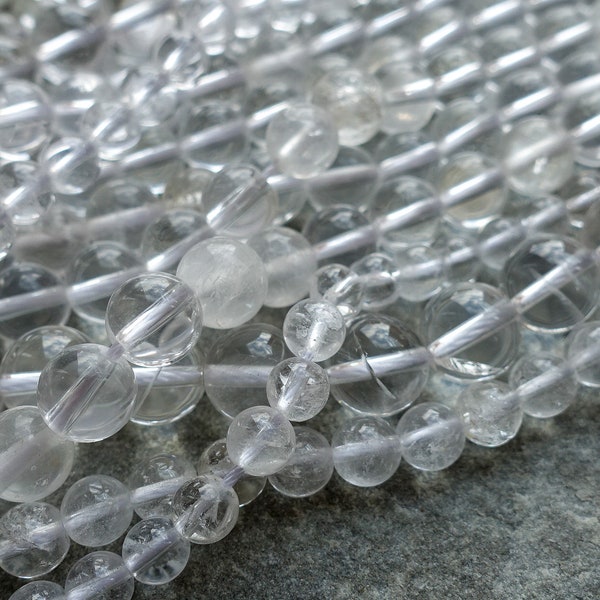 4 sizes - Natural Clear Quartz Crystal Round Beads, Grade AB 4mm 6mm 8mm 10mm  Beads, Gemstone Beads