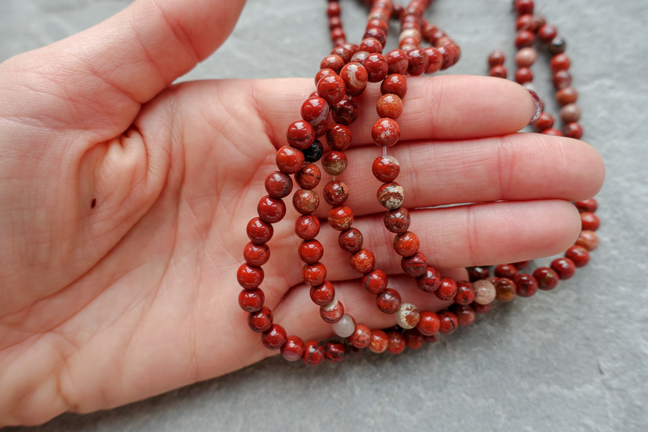 3 Sizes Natural Red Poppy Jasper Round Beads 4mm 6mm 8mm Etsy UK