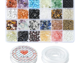 20% Sale DIY Stretch Bracelet Making Kit, Gemstone Chips Bracelets, Jewelry Making Supplies Craft UK