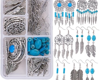 20% Sale DIY Earring Jewelry Kit, 8 pairs Dreamcatcher Dangle Earring Kit, Jewelry Making Supplies Craft
