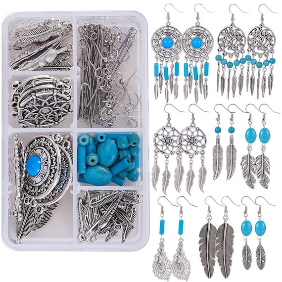 20% Sale DIY Earring Jewelry Kit, 8 Pairs Dreamcatcher Dangle Earring Kit,  Jewelry Making Supplies Craft 