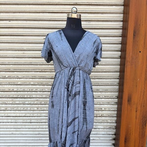 Silk Tie-Dye Maxi Dress: Bohemian V-Neck Summer Sundress