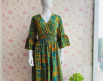 Floral Paisley Silk Maxi Dress: Boho Summer Dress, Free Size