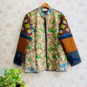 Vintage Kantha Quilt Cotton Jacket Handmade boho Style women coat