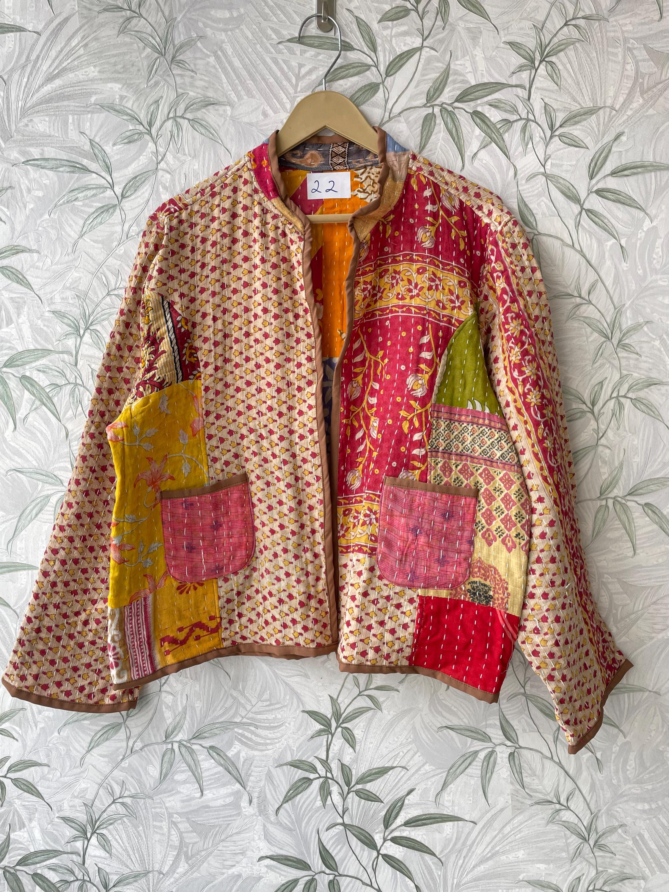 NAMAI クロップドパッチワークカンタジャケット 刺し子 キルト ヴィンテージ ヴィンテージ カンタ キルト パッチワーク クロップド ジャケット