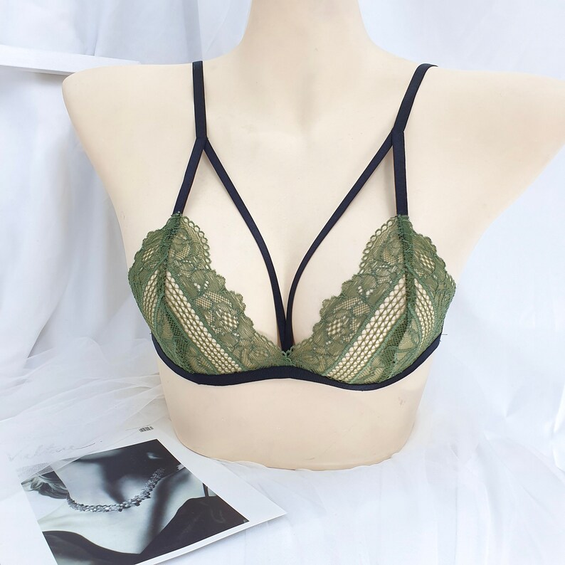 Bralette Handmade Lingerie Strappy Lingerie Cage Bra See Through Lingerie See Through Bra Harness Bra Sheer Bra