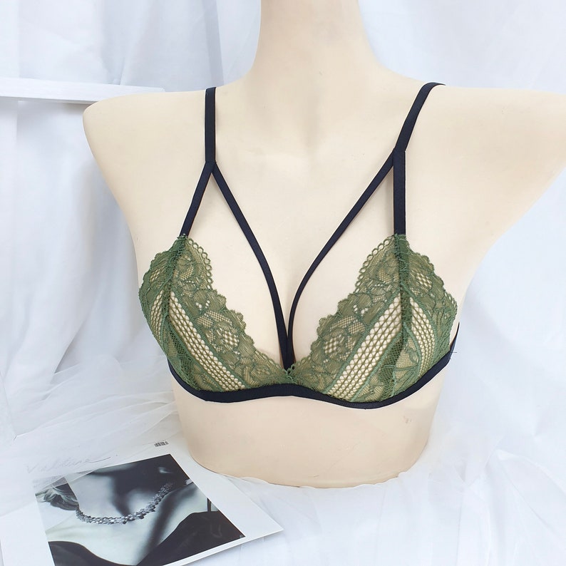 Bralette Handmade Lingerie Strappy Lingerie Cage Bra See Through Lingerie See Through Bra Harness Bra Sheer Bra