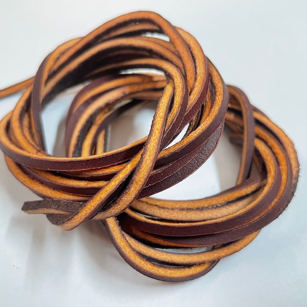 72" x 1/8" Alum tanned Strong Leather Shoelaces Jaguar Latigo Boot Strings Boat Shoe Laces