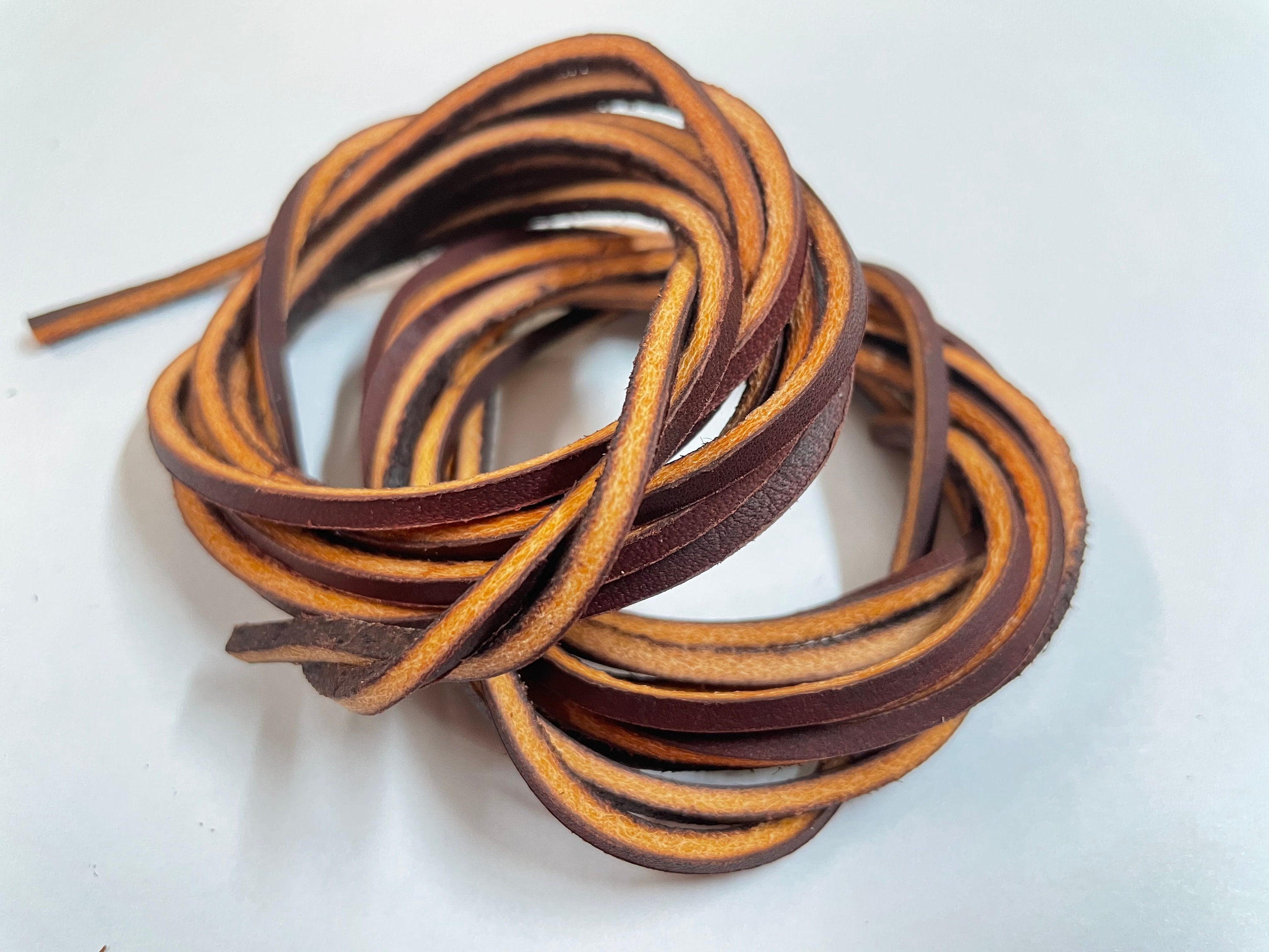 72 x 1/8 Alum Tanned Strong Leather Shoelaces Jaguar Latigo Boot Strings Boat Shoe Laces