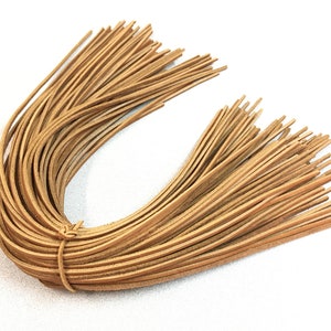 1 PAIR - 21&quot; x 1/8&quot; Rawhide Leather Shoelaces Short Cords Strings Boat Shoe Laces Tan Color