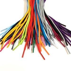 1 Pair - 3/16&quot; Round Shoelaces Sport Sneakers Athletic Shoe Laces Neon Bright Colors Strings