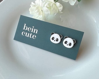 Panda Bear Earrings, Panda Bear Studs, Panda Accessories, Cute Panda Gift, Bear Stud Earrings, Animal Stud Earrings, Animal Lover Earrings