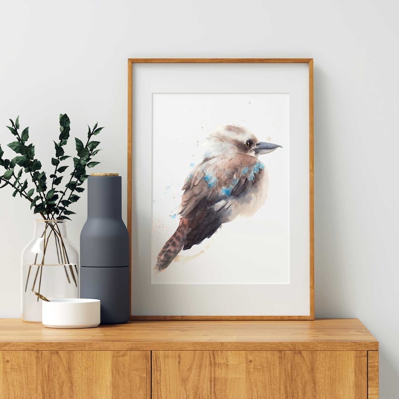 Kookaburra, Watercolour Print, Australian, Wildlife, Bird Wall Art
